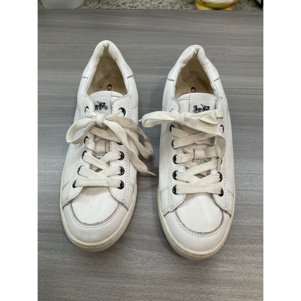 COACH WOMENS PORTER WHITE LEATHER SNEAKER